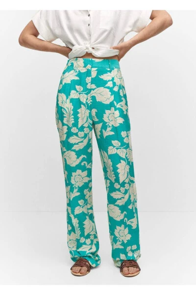 Straight-leg patterned trousers - MANGO