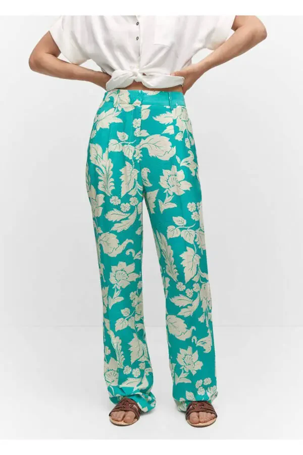 Straight-leg patterned trousers - 1