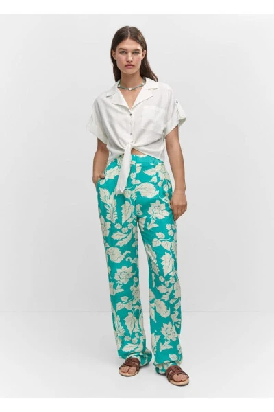 Straight-leg patterned trousers - MANGO (1)