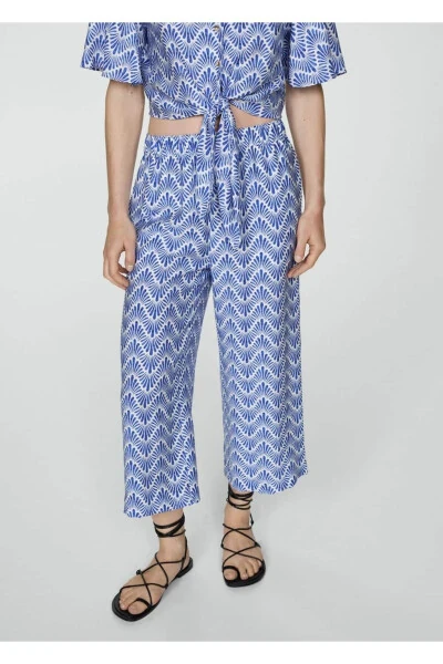 Straight-leg patterned trousers - 1