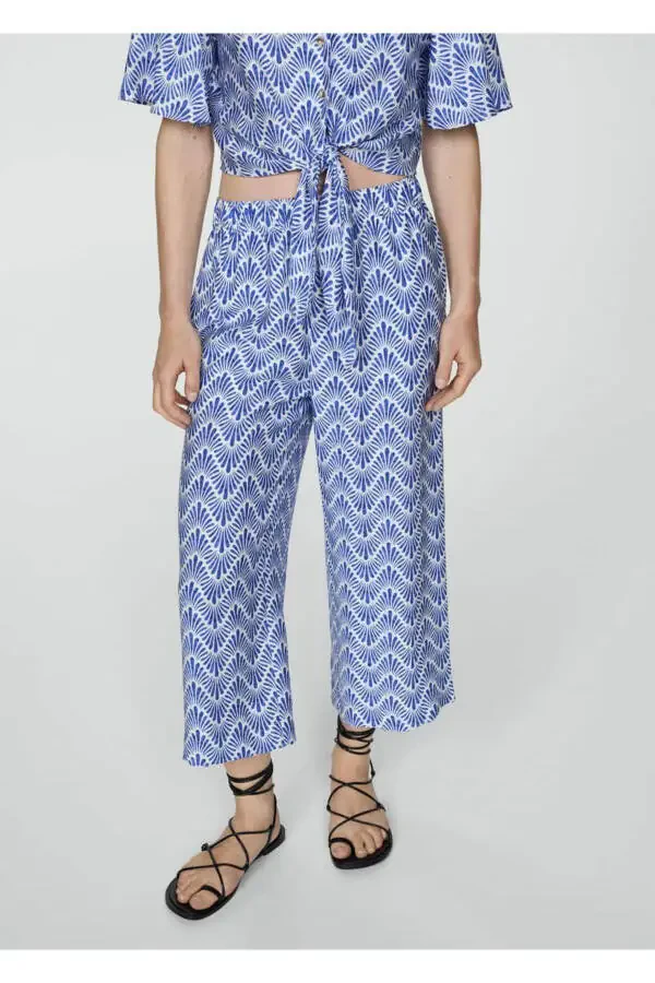 Straight-leg patterned trousers - 1
