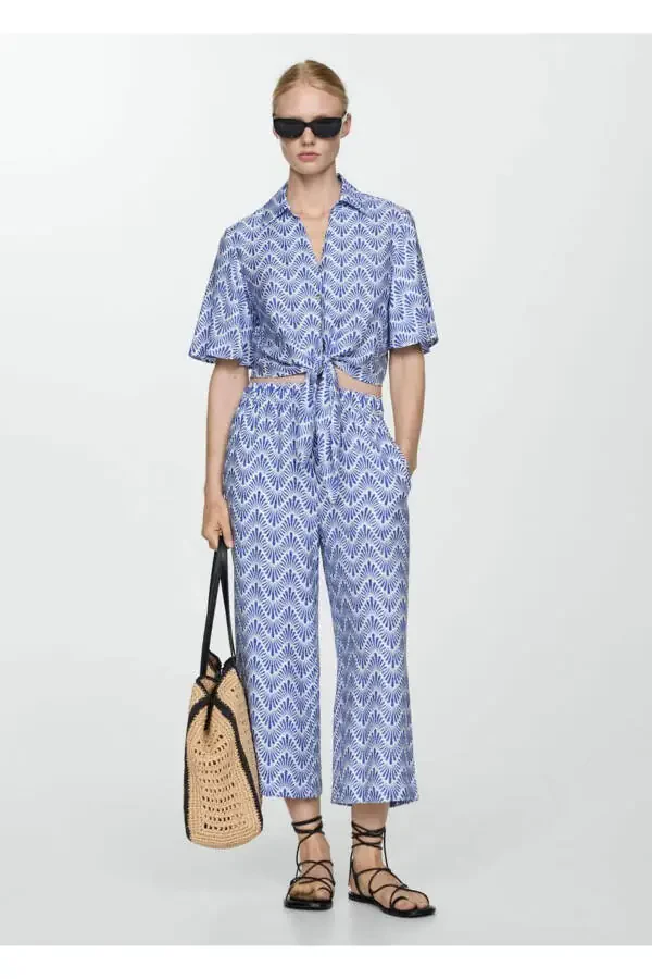 Straight-leg patterned trousers - 2