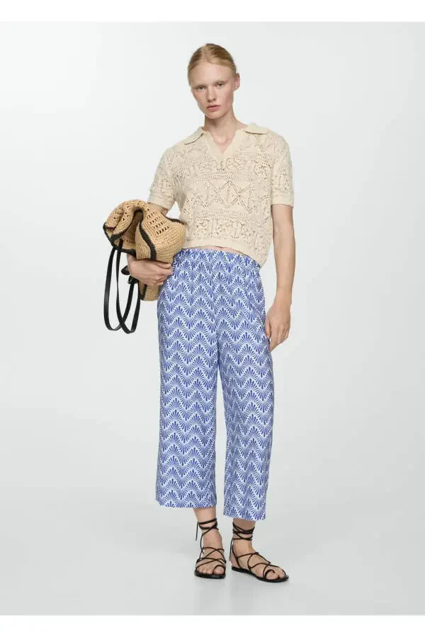 Straight-leg patterned trousers - 5