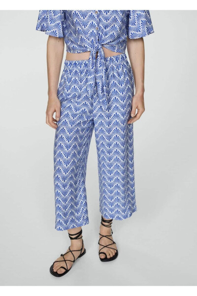 Straight-leg patterned trousers - MANGO WOMAN
