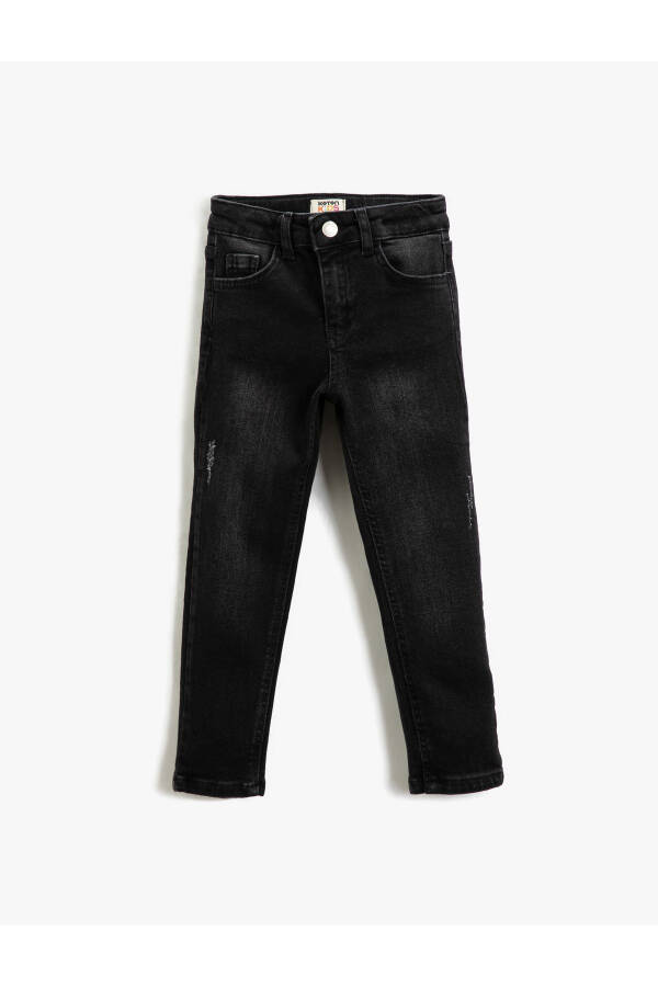 Straight leg, regular waist jeans. - 8