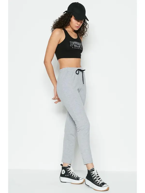 Straight Leg Sweatpants 733 Grey-Grey - 1