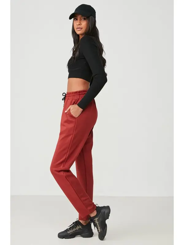 Straight Leg Sweatpants 801 Brick-Brown - 3