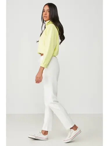 Straight Leg Sweatpants 801 Ecru-Ecru - 3