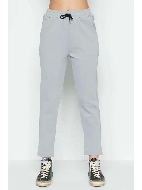 Straight Leg Sweatpants 801 Gray-Gray - 4