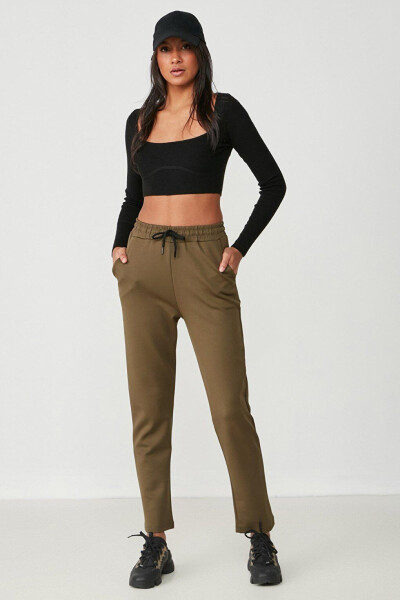 Straight Leg Sweatpants 801 Khaki - 6