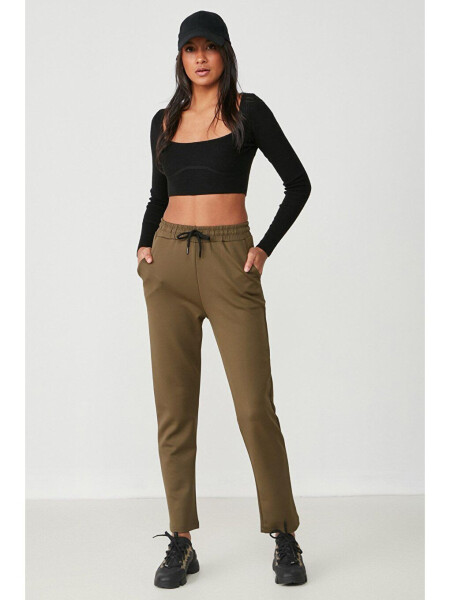 Straight Leg Sweatpants 801 Khaki - 2