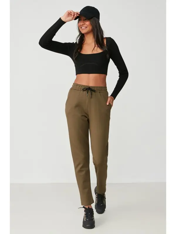 Straight Leg Sweatpants 801 Khaki-Khaki - LC WAIKIKI