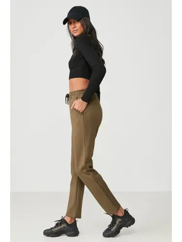 Straight Leg Sweatpants 801 Khaki-Khaki - 3