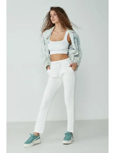 Straight Leg Sweatpants 901 Ecru-Ecru - LC WAIKIKI (1)