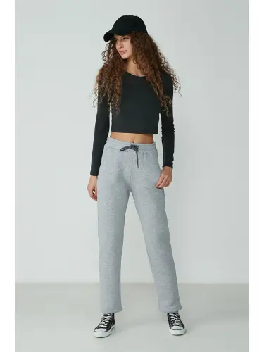 Straight Leg Sweatpants 901 Grey-Grey - 3