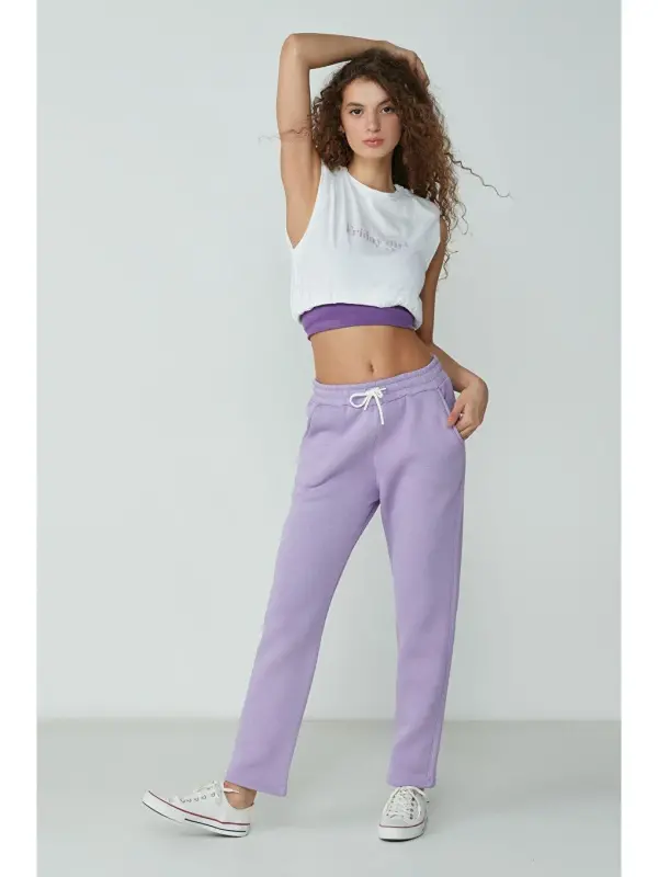 Straight Leg Sweatpants 901 Lilac-Lilac - 1