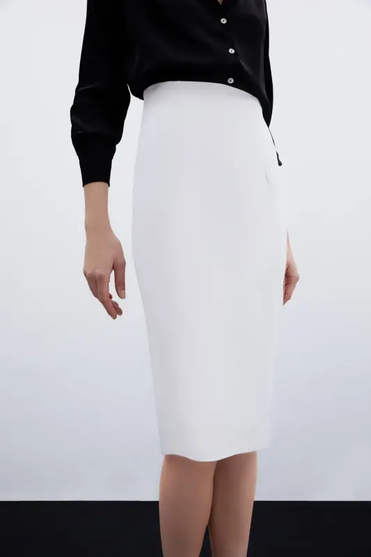 Straight Pencil Skirt - Ecru-ECRU - 5