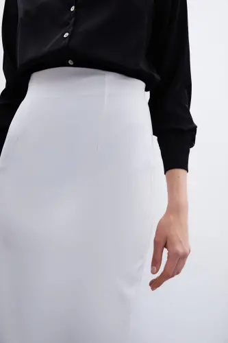 Straight Pencil Skirt - Ecru-ECRU - 6
