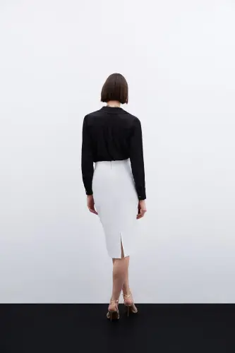 Straight Pencil Skirt - Ecru-ECRU - 7