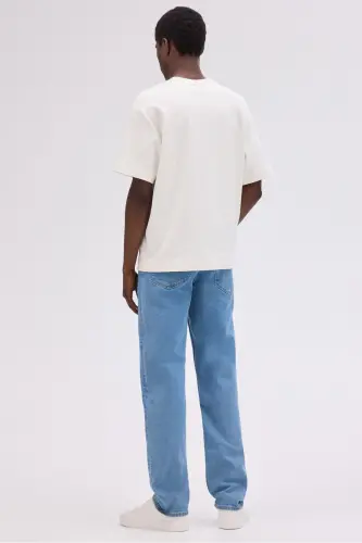 Straight Regular Jeans-Kot mavisi - 5