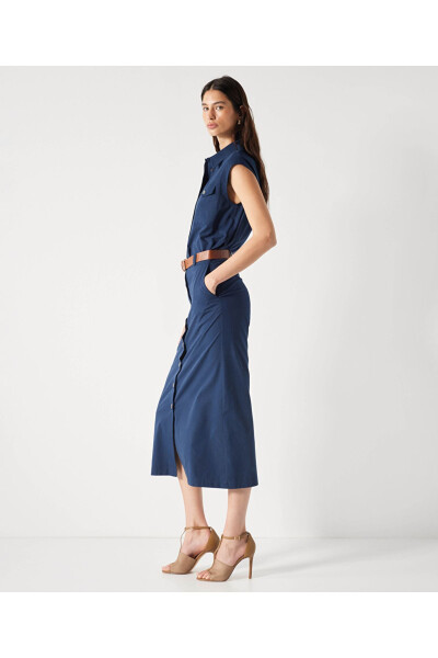 Straight skirt with belt - İPEKYOL (1)