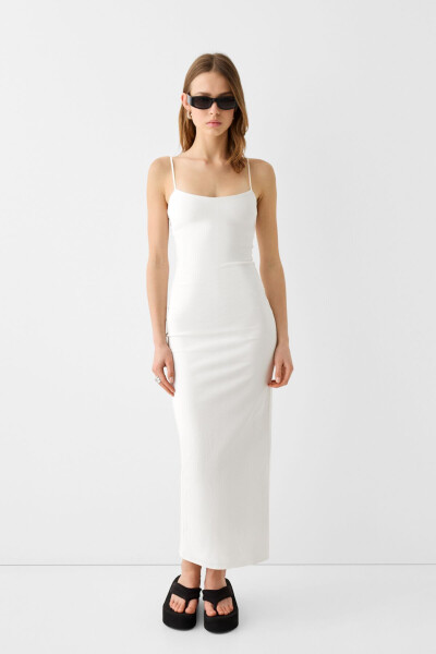 Strapless Bengaline Midi Dress - 2