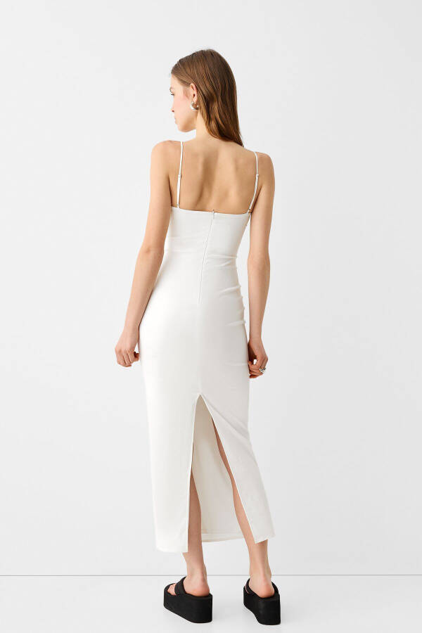 Strapless Bengaline Midi Dress - 4