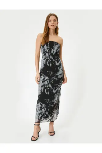 Strapless Midi Dress Corset Detailed - 1