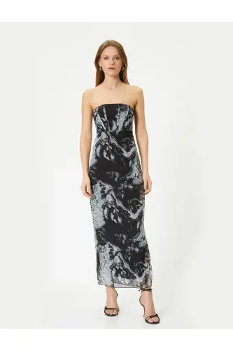Strapless Midi Dress Corset Detailed - 3