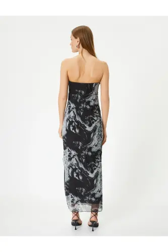 Strapless Midi Dress Corset Detailed - 4