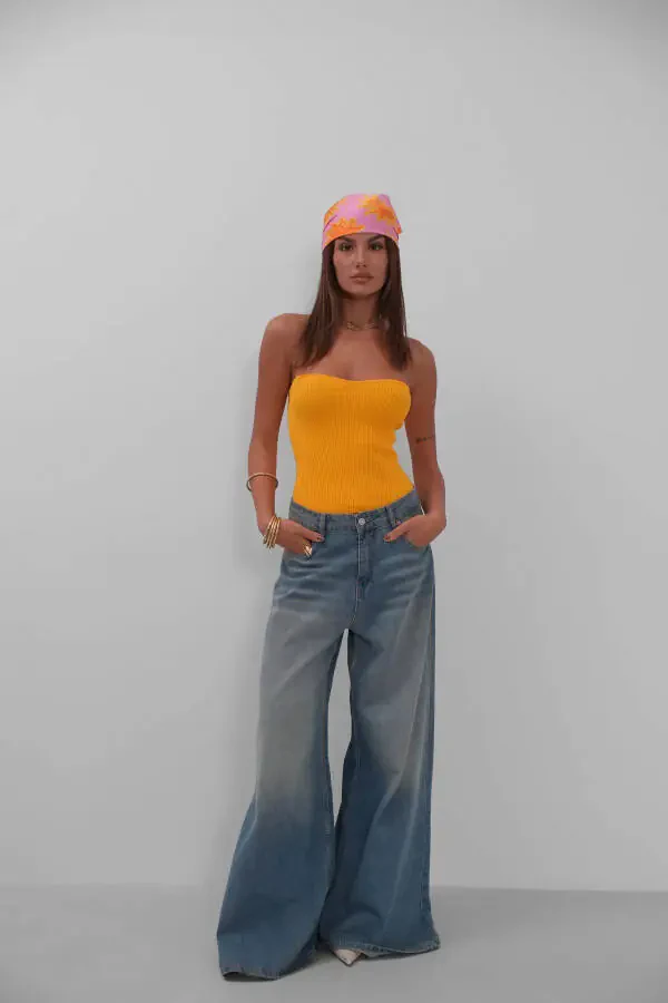 Strapless Modazone Knitted Blouse - 2