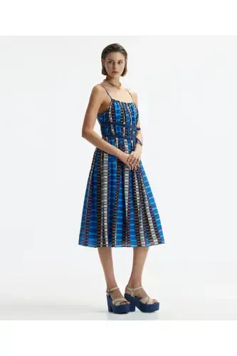 Strapless Side Tie Detail Midi Dress - 1