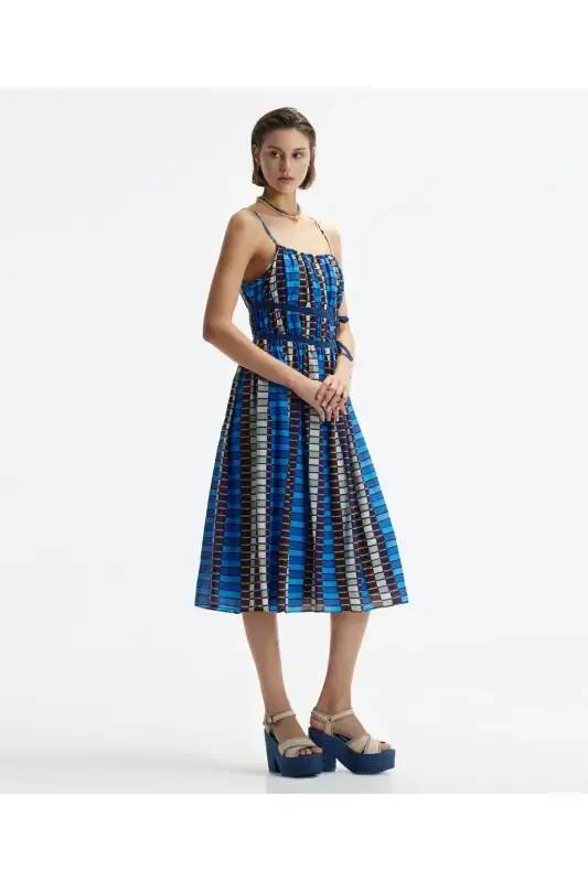 Strapless Side Tie Detail Midi Dress - YARGICI