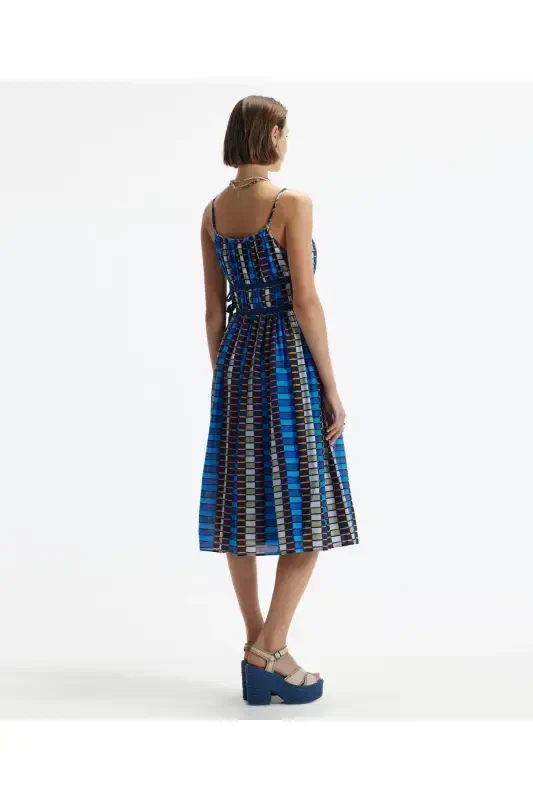 Strapless Side Tie Detail Midi Dress - 5