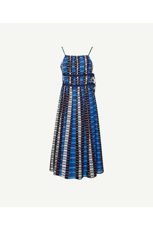 Strapless Side Tie Detail Midi Dress - 6