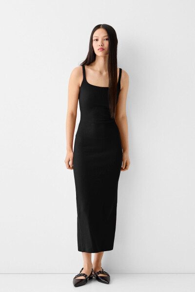 Strapless square neck midi dress - 2