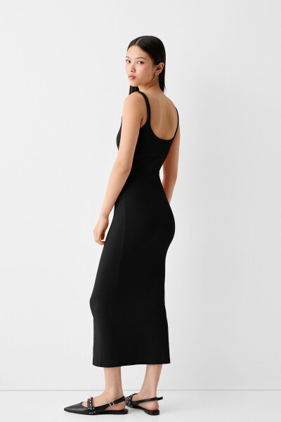 Strapless square neck midi dress - 4