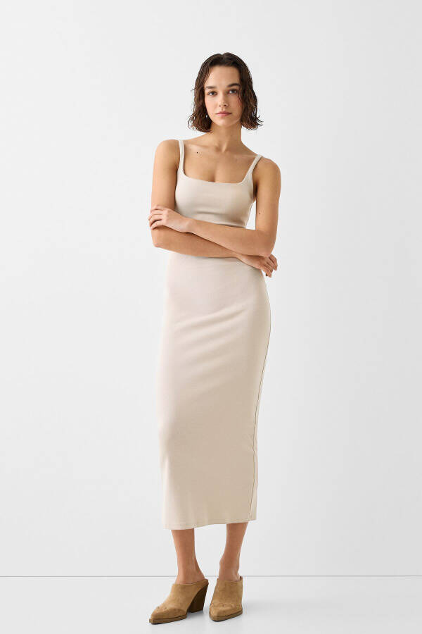 Strapless square neck midi dress - 2