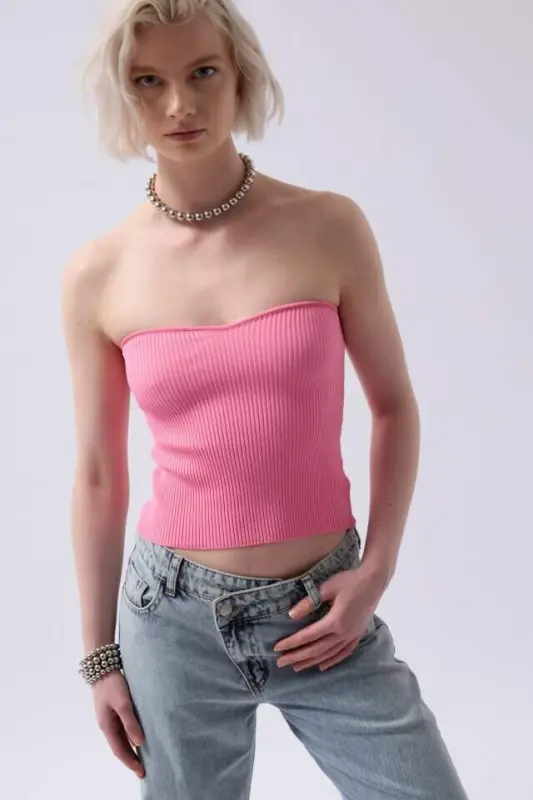 Strapless Textured Crop - 4