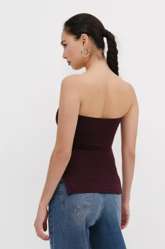 Straplez Büzgülü Bluz B309-D7-Gardenya - 4