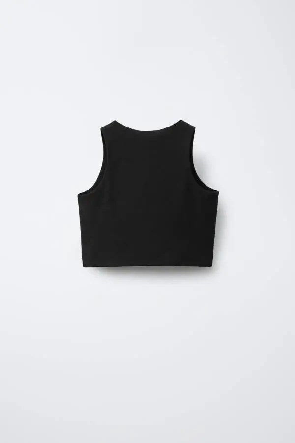 STRAPPY CROP TOP - Black - 2