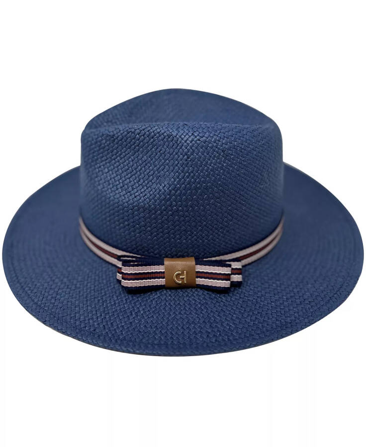 Straw Fedora Hat Evening Blue - 1