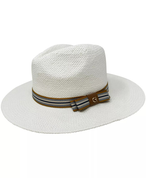 Straw Fedora Hat White - 1