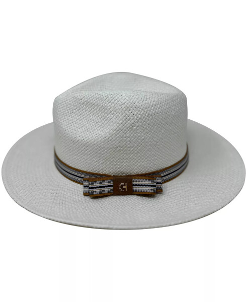 Straw Fedora Hat White - 2