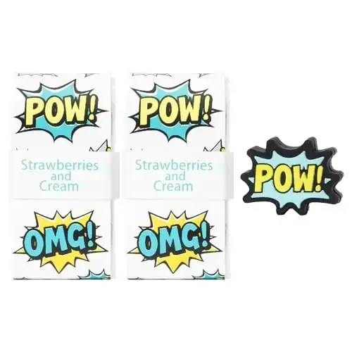 Strawberries and Cream Tennis Tape & Dampener Set - 2 Tacky 45” Long x 0.98” Wide Racket Handle Overgrips & 1 Matching Ping Dampener 