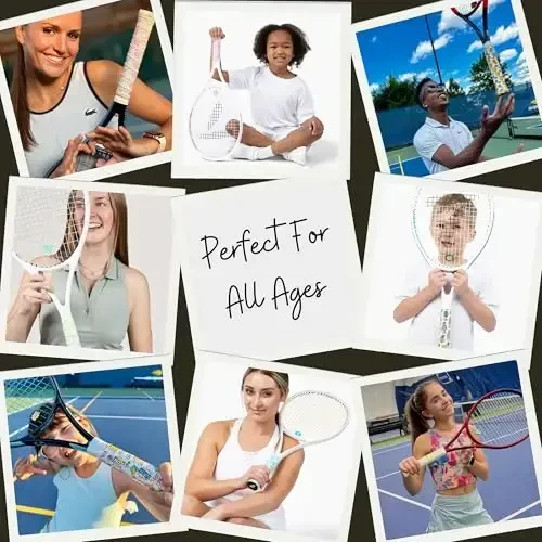 Strawberries and Cream Tennis Tape & Dampener Set - 2 Tacky 45” Long x 0.98” Wide Racket Handle Overgrips & 1 Matching Ping Dampener - 4