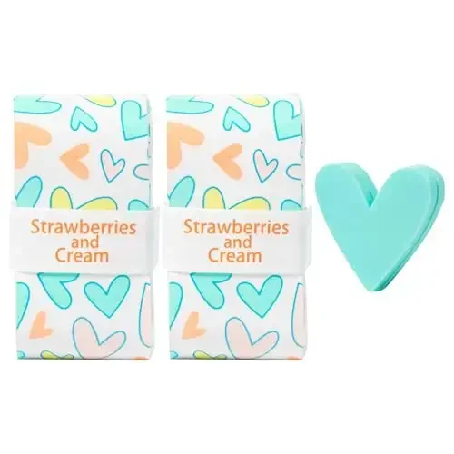 Strawberries and Cream Tennis Tape & Dampener Set - 2 Tacky 45” Long x 0.98” Wide Racket Handle Overgrips & 1 Matching Ping Dampener - Strawberries