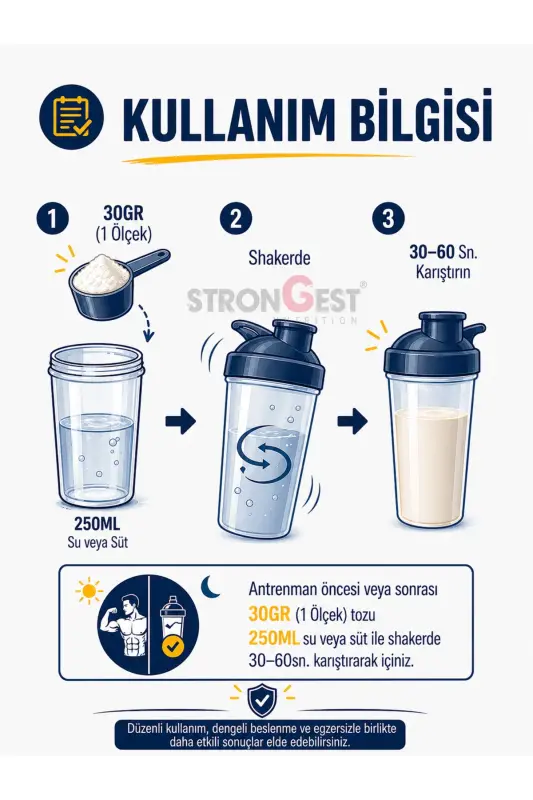 Strawberry Flavored 100% Whey Protein Powder, 420 Gr, 14 Servings - 5