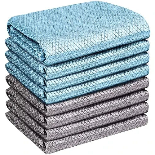 Streak Free Miracle Cleaning Cloths Easy Clean Nanoscale, Pack of 8, 12'' x 16'', Microfiber Polishing Windows Glass Lint Free Rags Stainless Steel Car Kitchen Reusable - 1