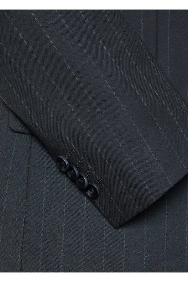 Streç Kumaştan Dar Kesim Blazer Ceket - 7